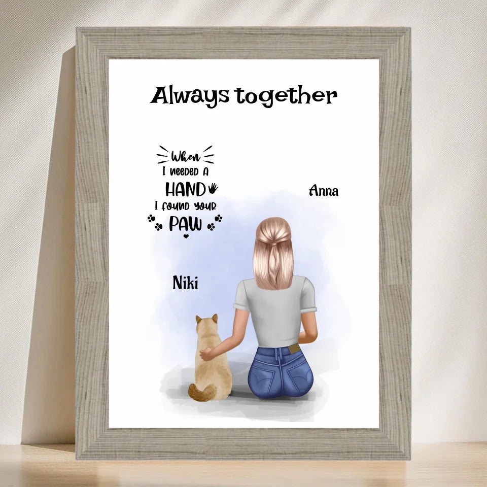 Mädchen mit Katze Poster Geschenk personalisiert - Cantty