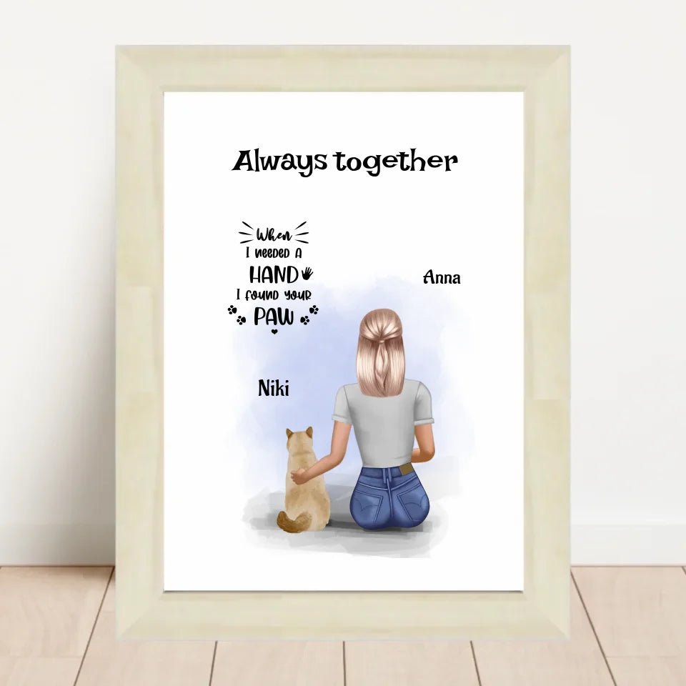 Mädchen mit Katze Poster Geschenk personalisiert - Cantty