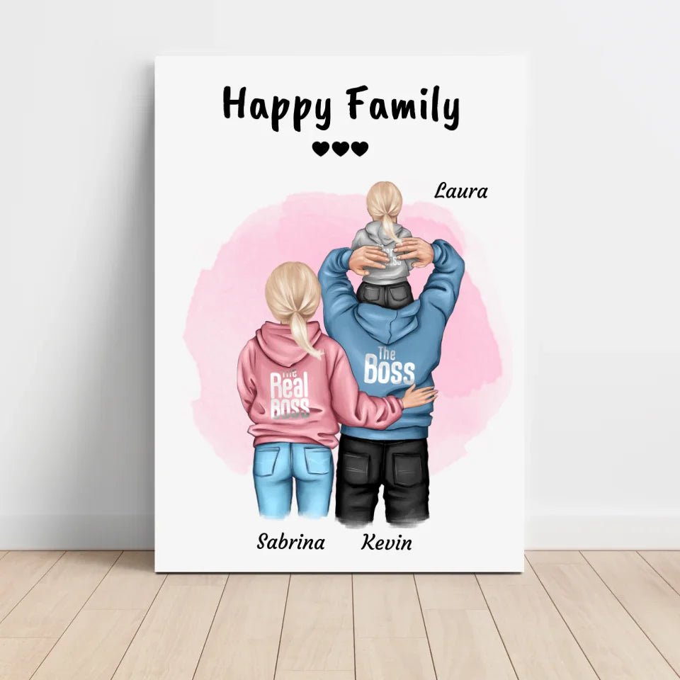Familie Bild Mama Papa & Kind personalisiert - Cantty