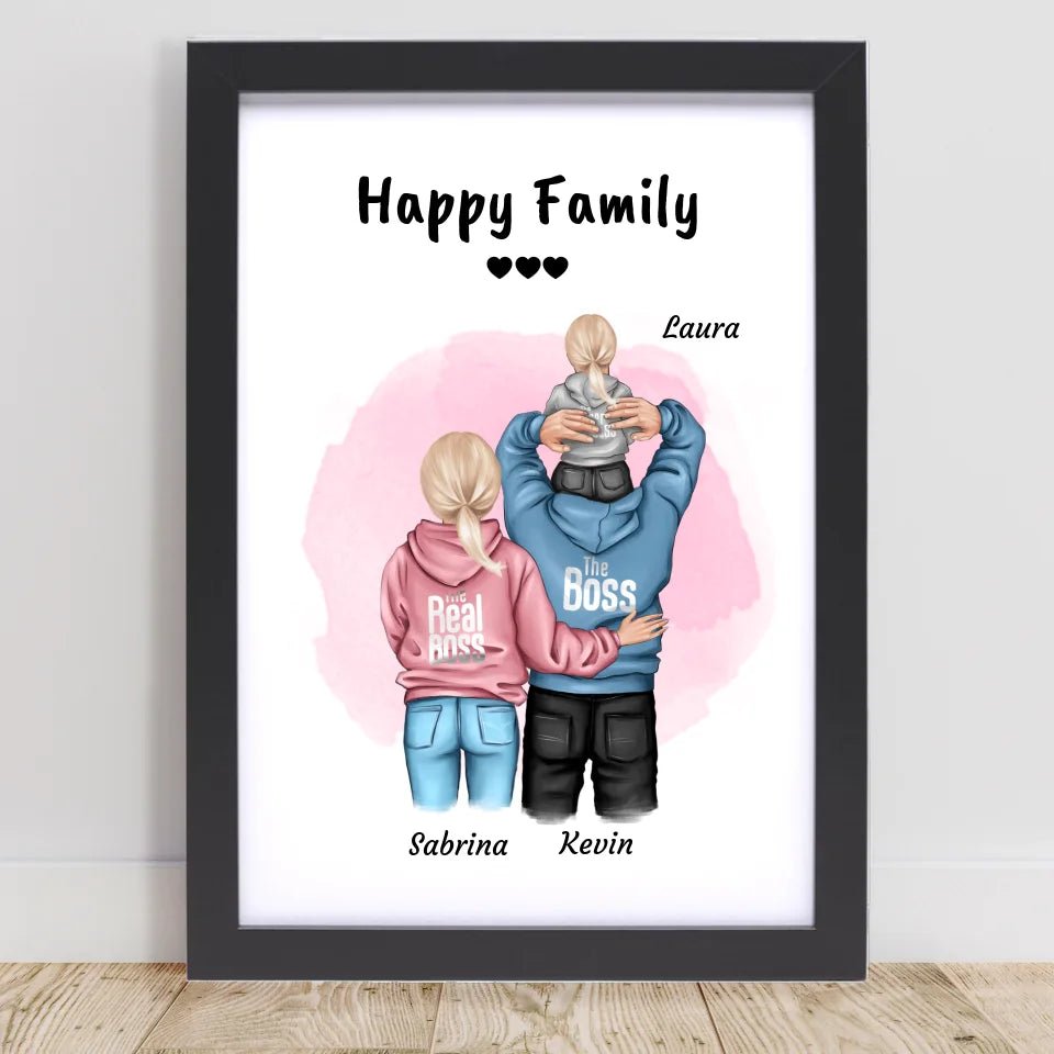 Familie Bild Mama Papa & Kind personalisiert - Cantty
