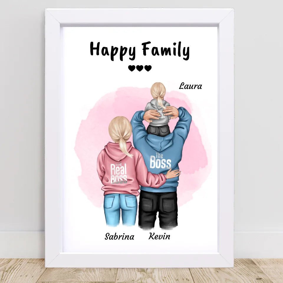 Familie Bild Mama Papa & Kind personalisiert - Cantty