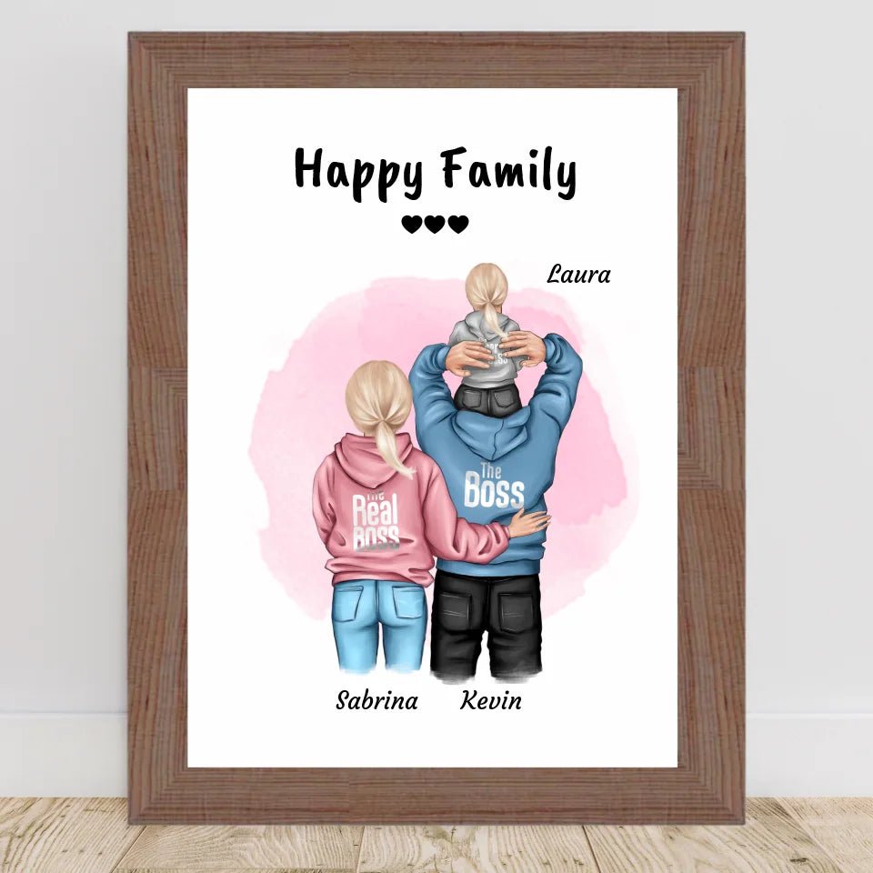 Familie Bild Mama Papa & Kind personalisiert - Cantty