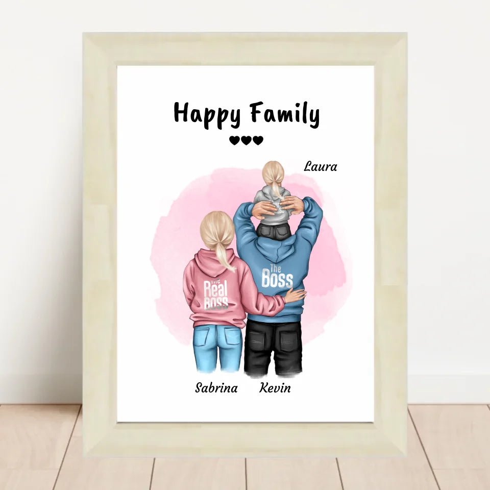 Familie Bild Mama Papa & Kind personalisiert - Cantty