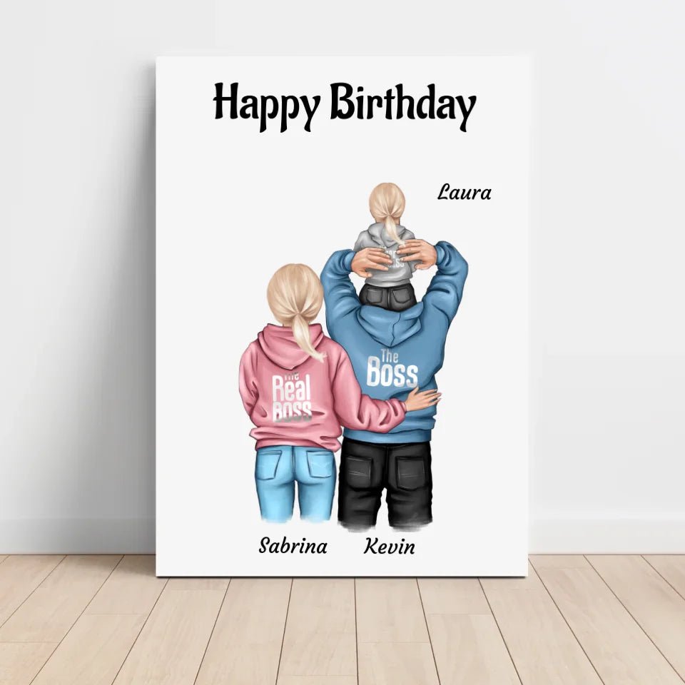 Familie Bild Kind Geburtstag Geschenk personalisiert - Cantty