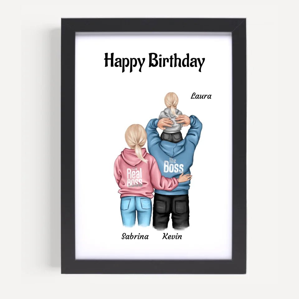 Familie Bild Kind Geburtstag Geschenk personalisiert - Cantty