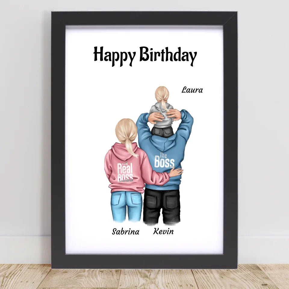 Familie Bild Kind Geburtstag Geschenk personalisiert - Cantty