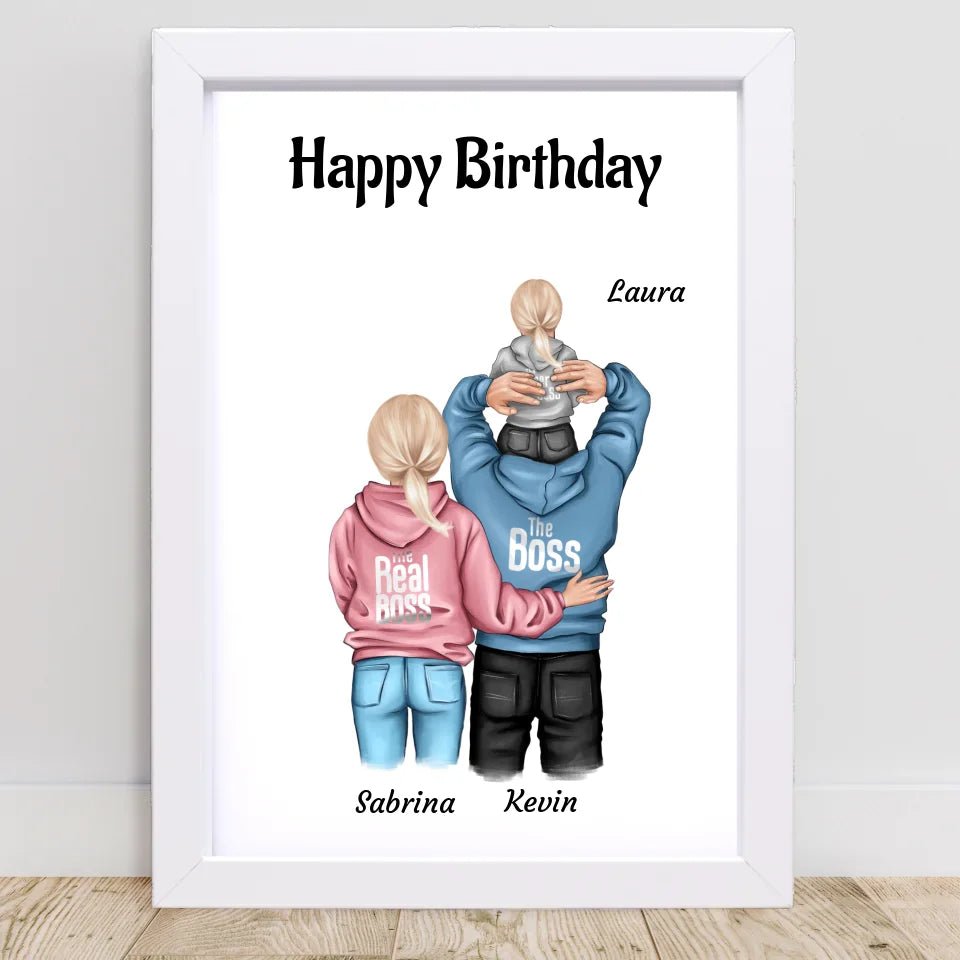 Familie Bild Kind Geburtstag Geschenk personalisiert - Cantty