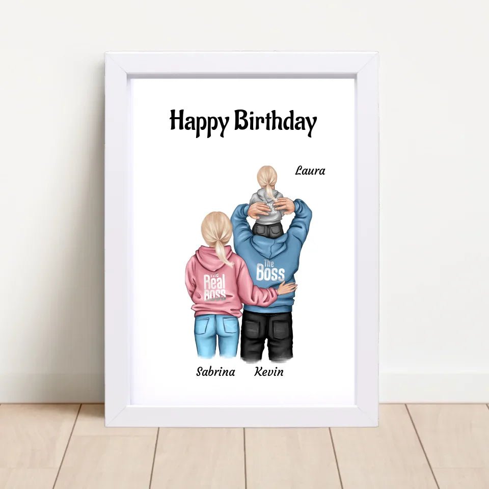Familie Bild Kind Geburtstag Geschenk personalisiert - Cantty