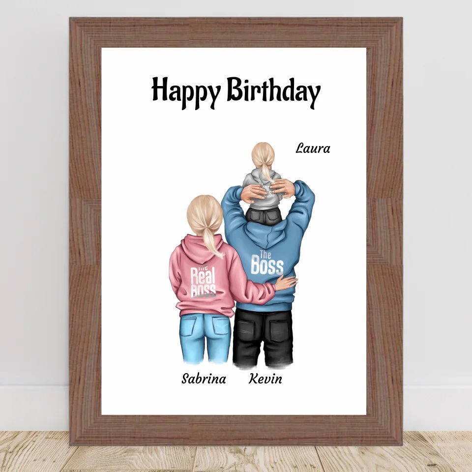 Familie Bild Kind Geburtstag Geschenk personalisiert - Cantty