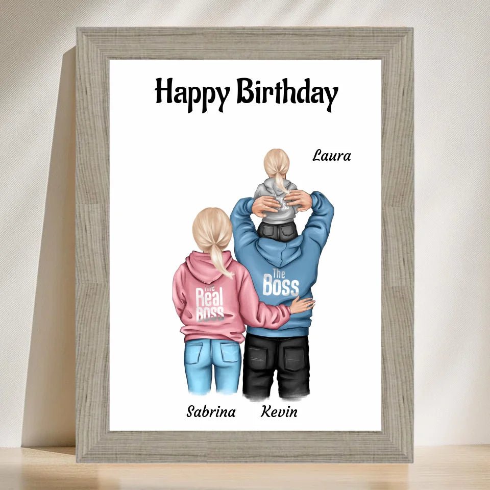 Familie Bild Kind Geburtstag Geschenk personalisiert - Cantty