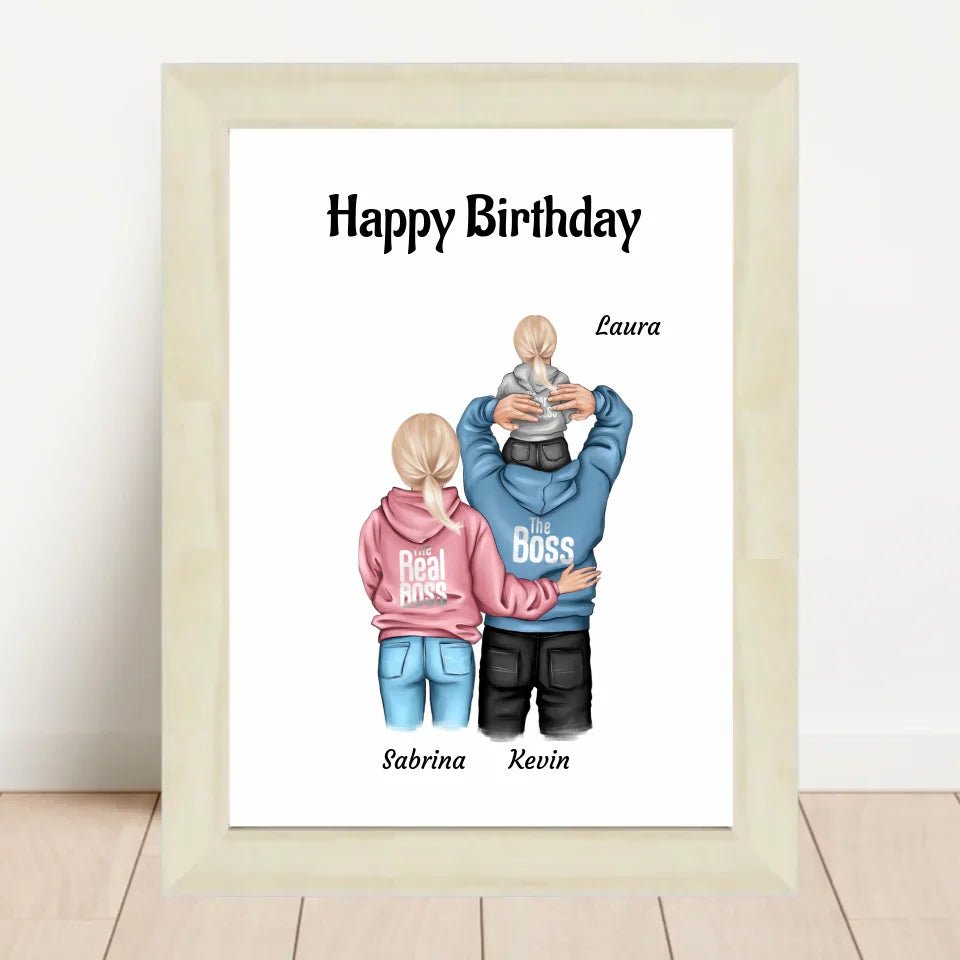 Familie Bild Kind Geburtstag Geschenk personalisiert - Cantty