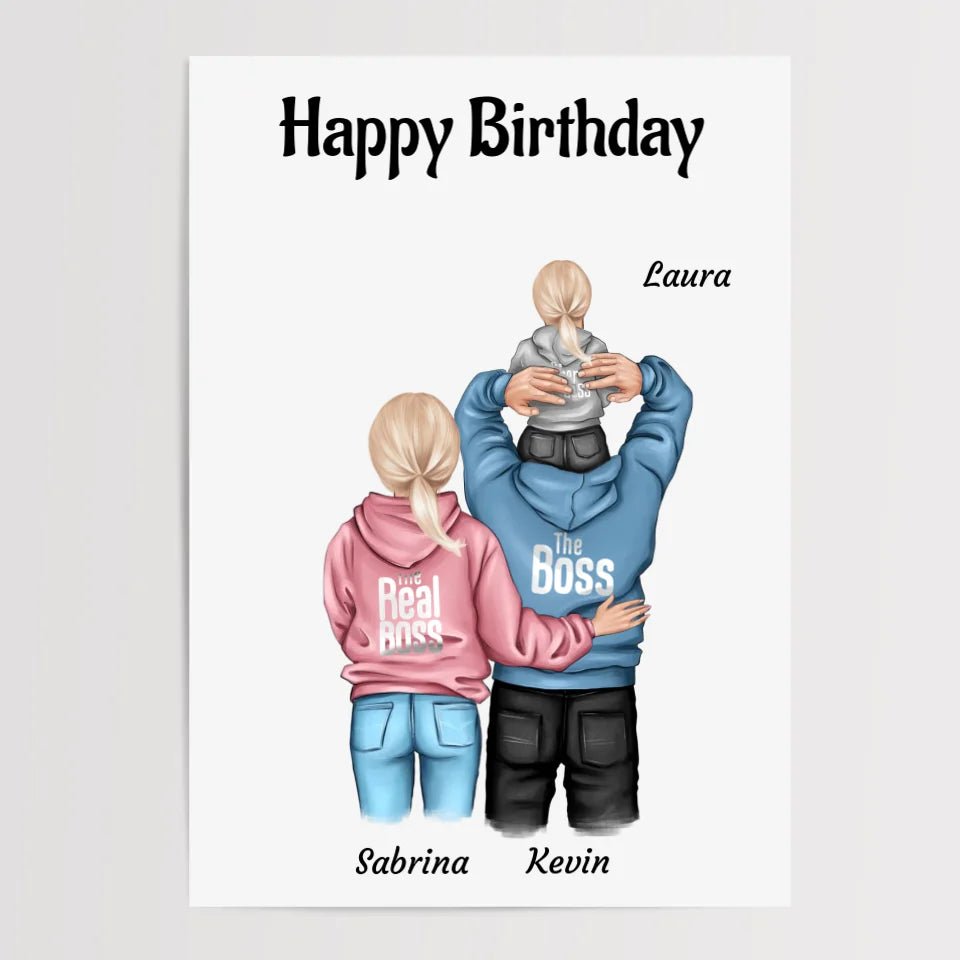 Familie Bild Kind Geburtstag Geschenk personalisiert - Cantty