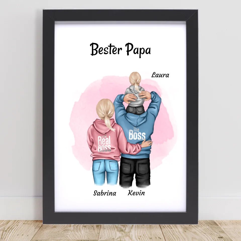 Vater Geburtstag Familie Bild Geschenk mit Kind - Cantty