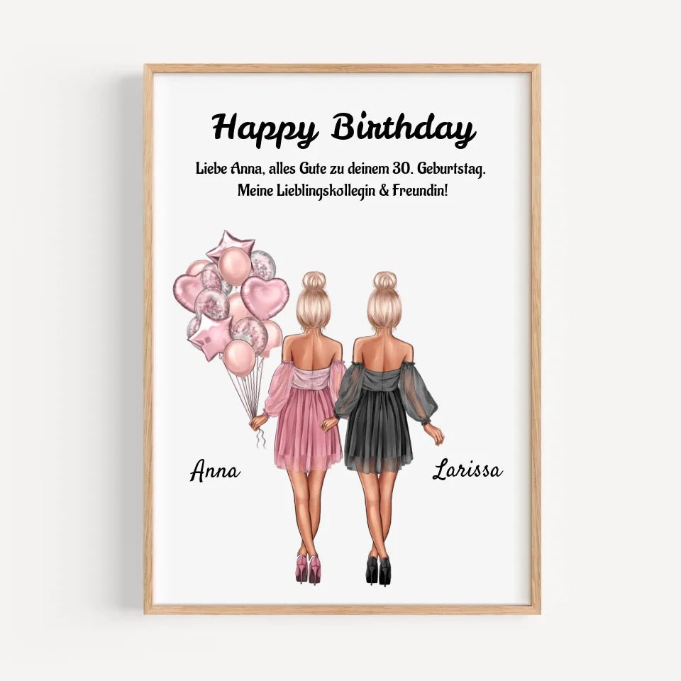 Arbeitskollegin Geburtstag Geschenk Bild personalisiert - Cantty