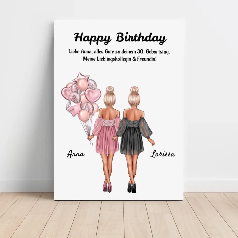 Arbeitskollegin Geburtstag Geschenk Bild personalisiert - Cantty