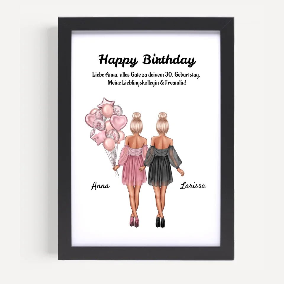 Arbeitskollegin Geburtstag Geschenk Bild personalisiert - Cantty