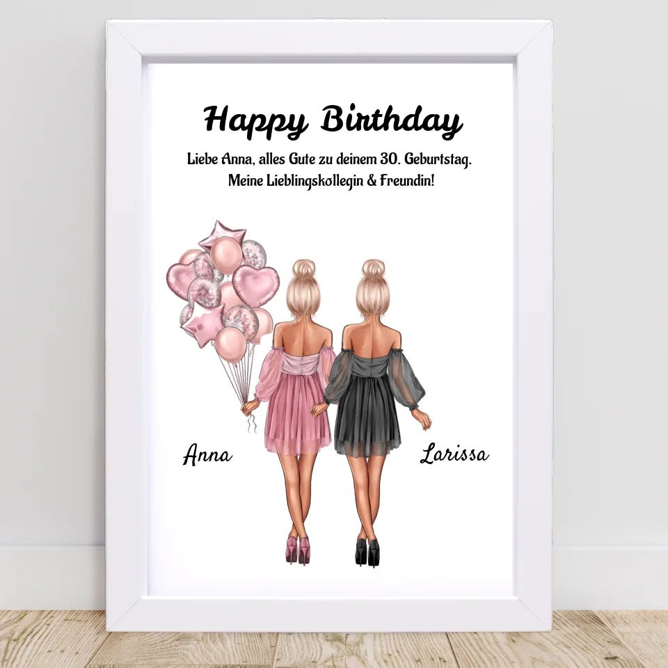 Arbeitskollegin Geburtstag Geschenk Bild personalisiert - Cantty