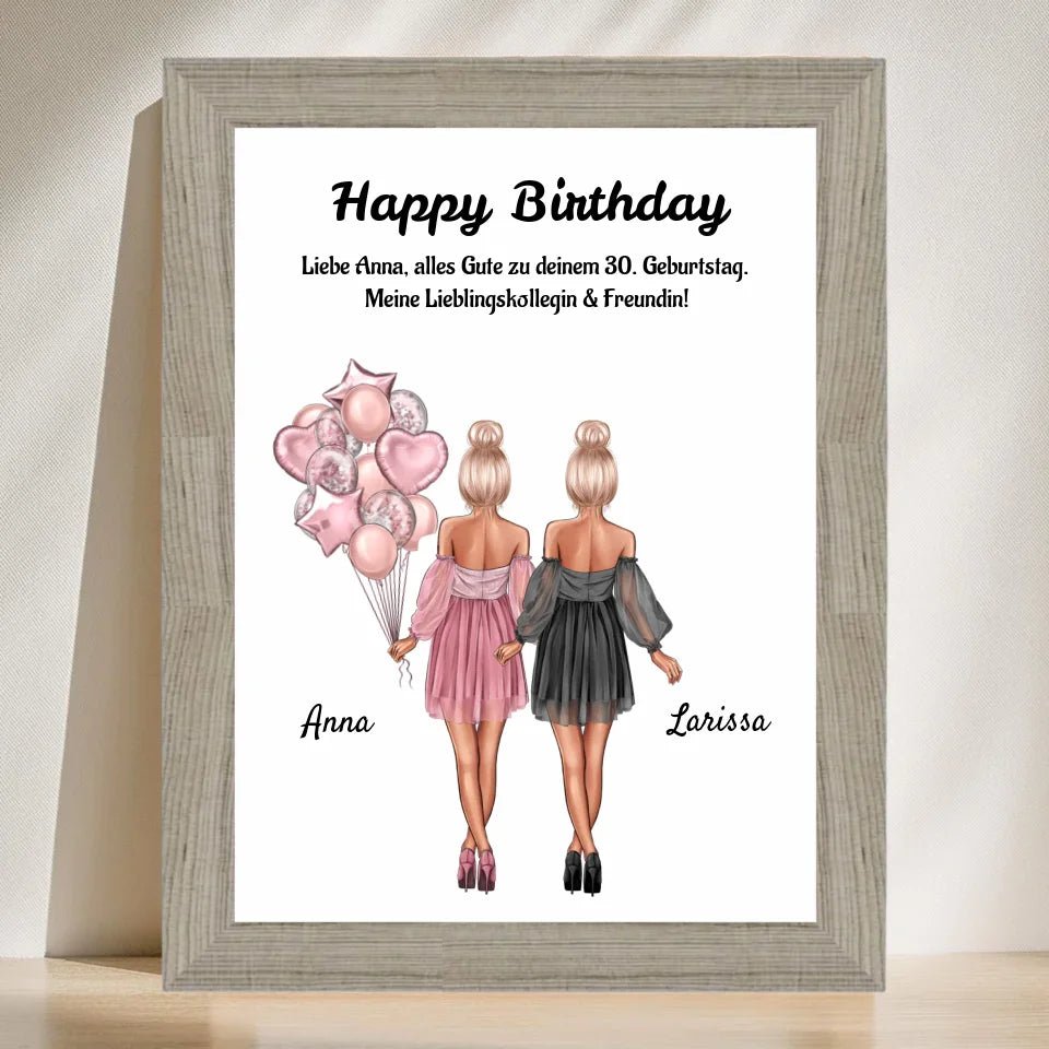 Arbeitskollegin Geburtstag Geschenk Bild personalisiert - Cantty