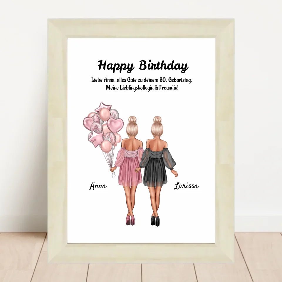 Arbeitskollegin Geburtstag Geschenk Bild personalisiert - Cantty