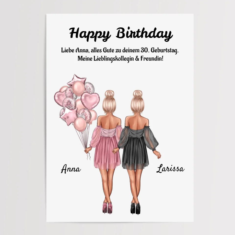 Arbeitskollegin Geburtstag Geschenk Bild personalisiert - Cantty