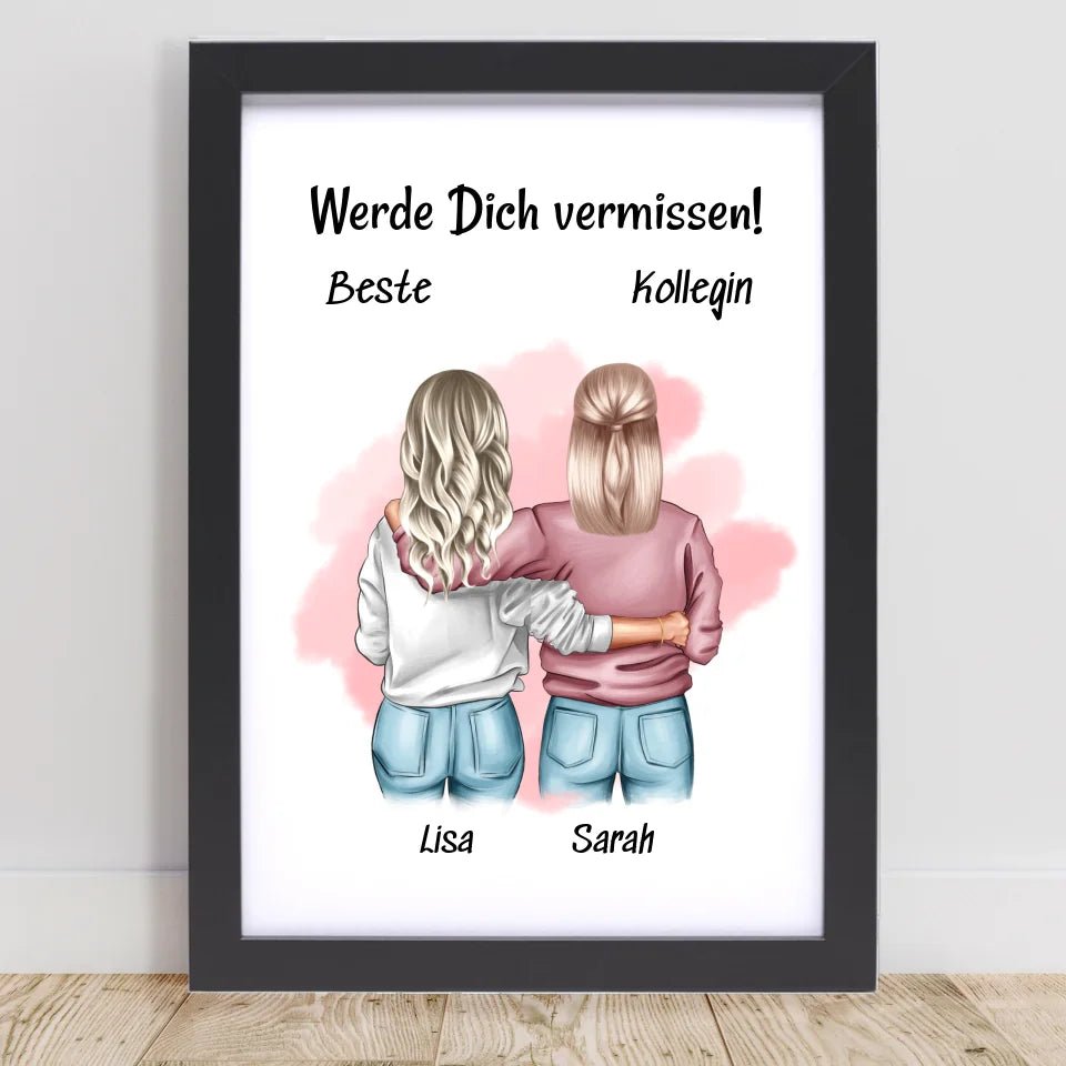 Lieblingskollegin Abschied Geschenk Bild personalisiert - Cantty