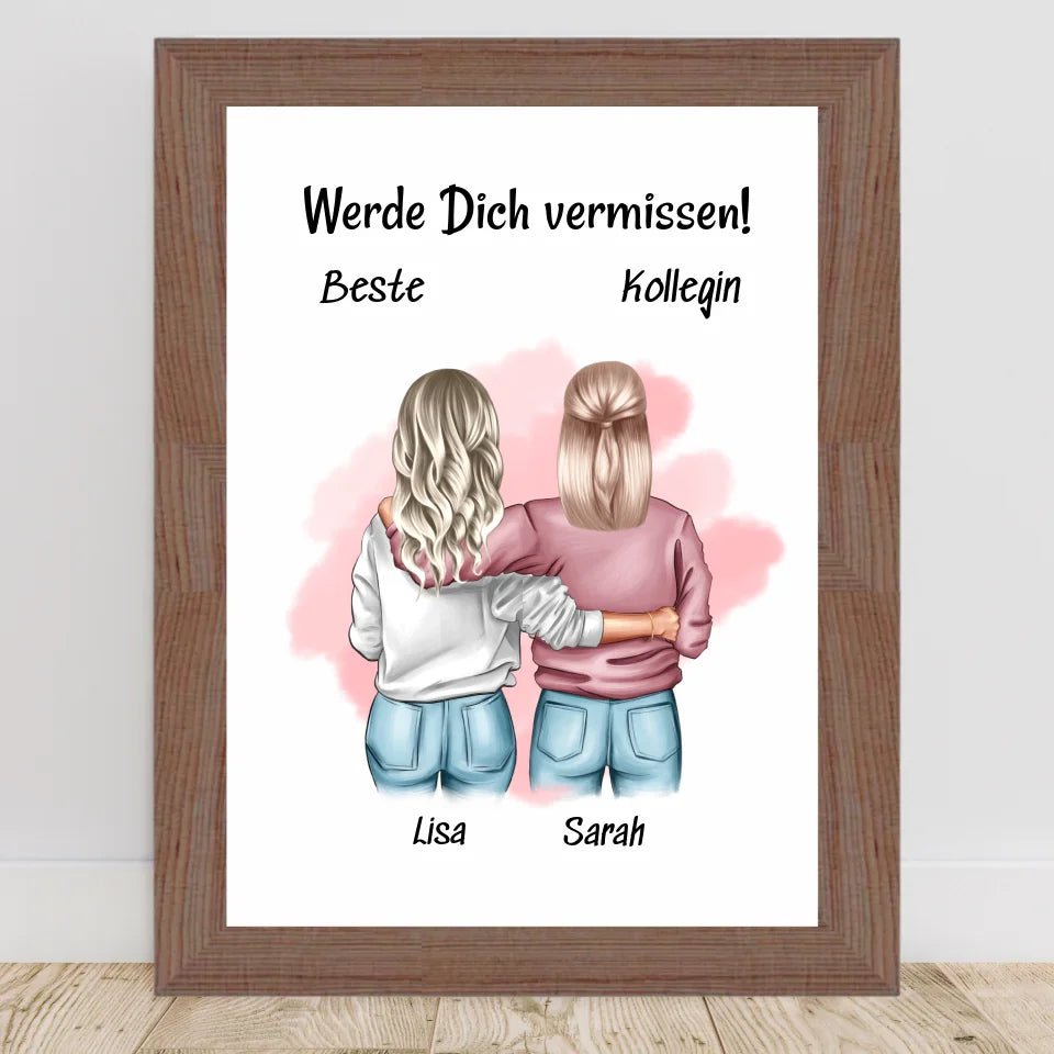 Lieblingskollegin Abschied Geschenk Bild personalisiert - Cantty