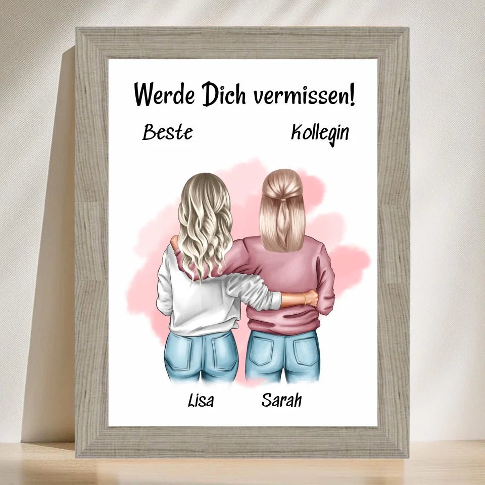 Lieblingskollegin Abschied Geschenk Bild personalisiert - Cantty