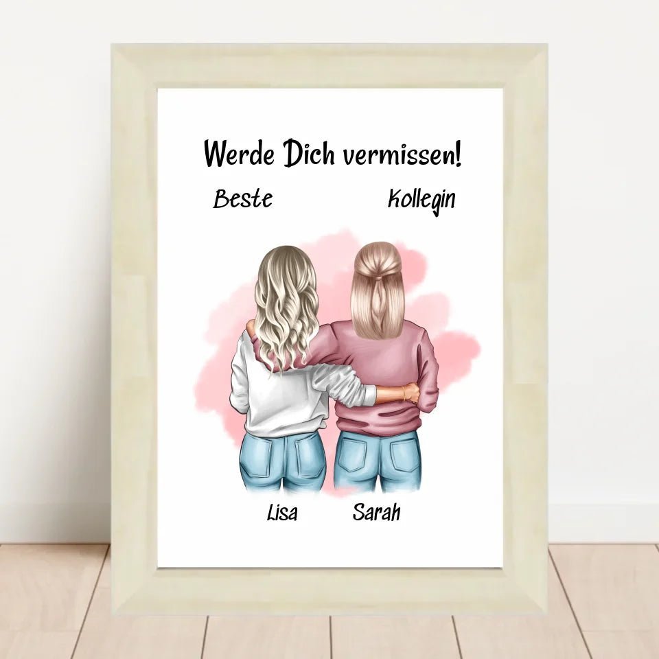 Lieblingskollegin Abschied Geschenk Bild personalisiert - Cantty