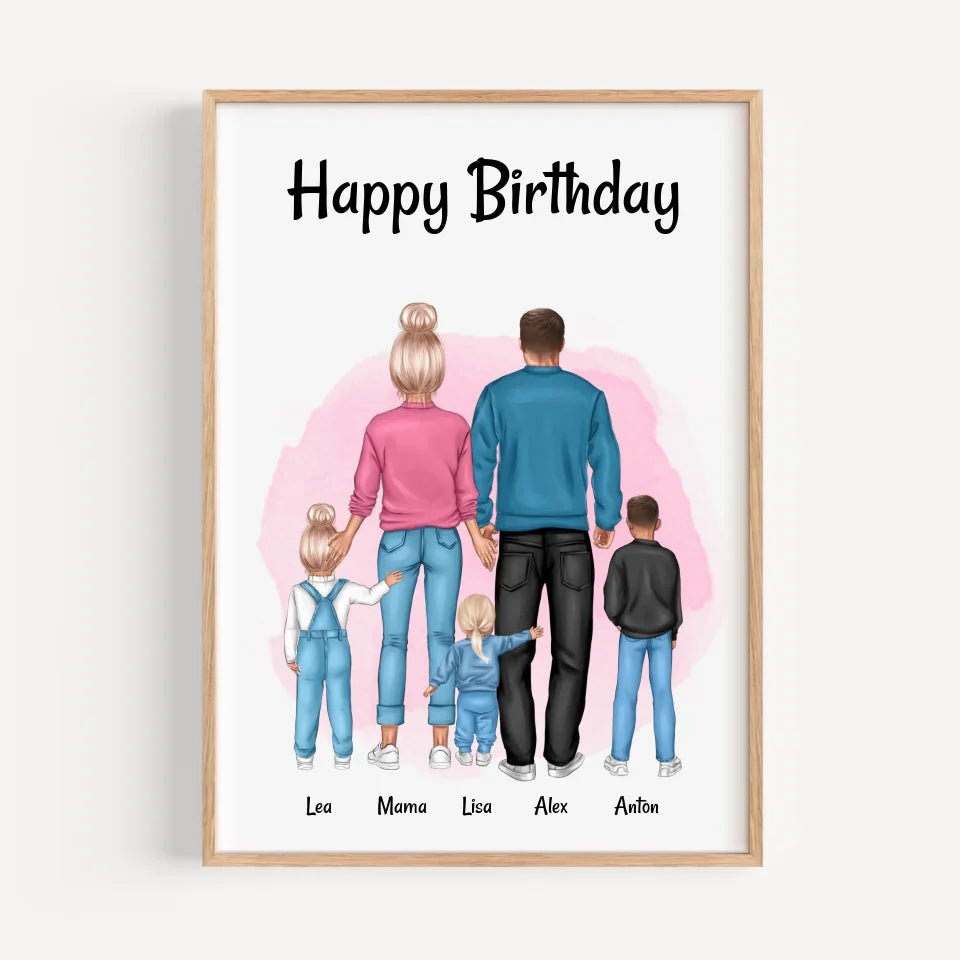 Papa Geburtstagsgeschenk Familie Bild personalisiert - Cantty