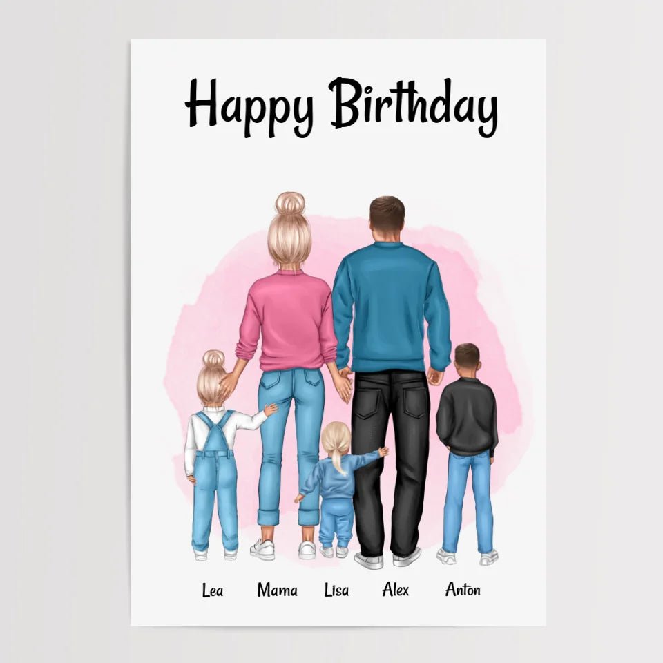 Papa Geburtstagsgeschenk Familie Bild personalisiert - Cantty