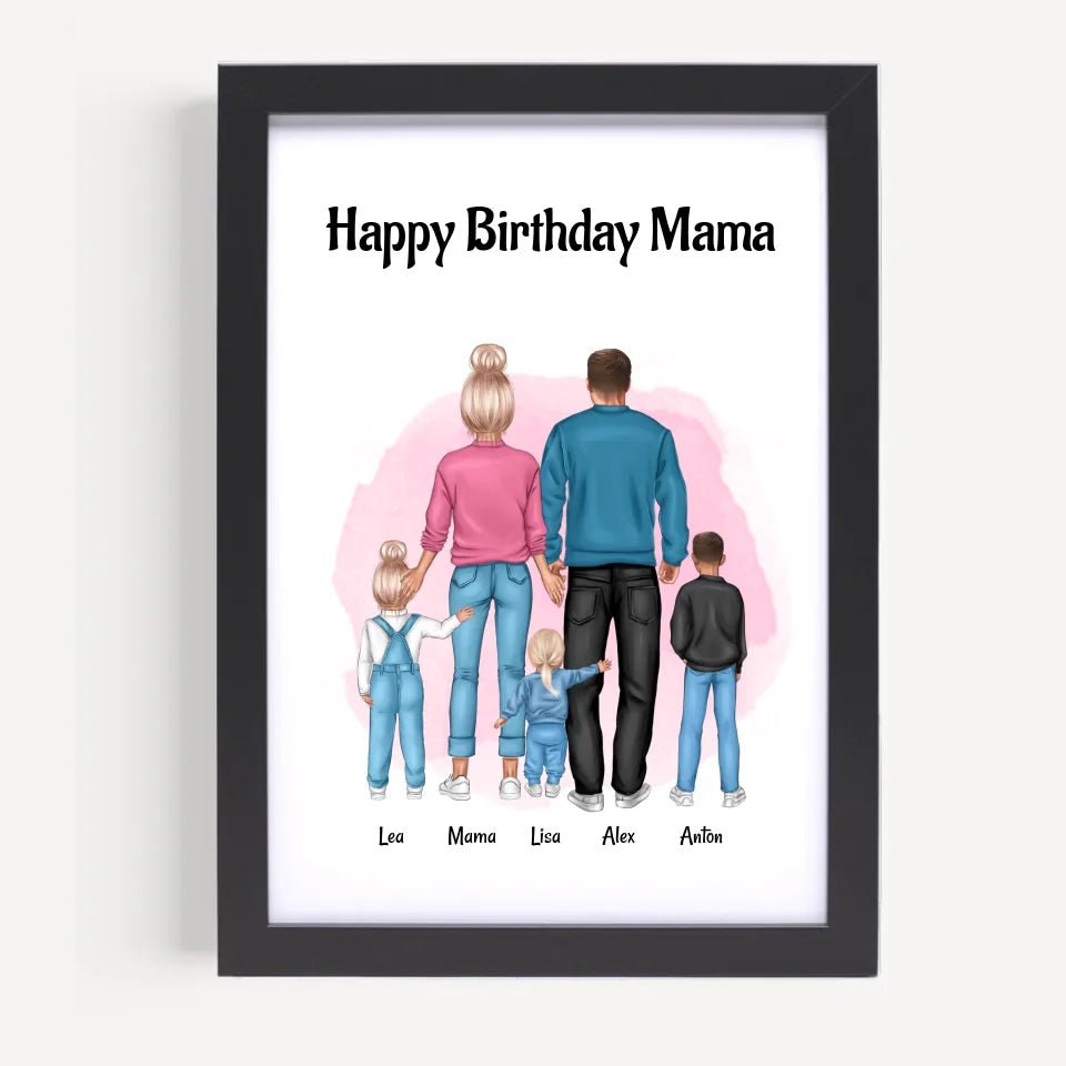 Mama Geburtstagsgeschenk Bild mit Familie personalisiert - Cantty