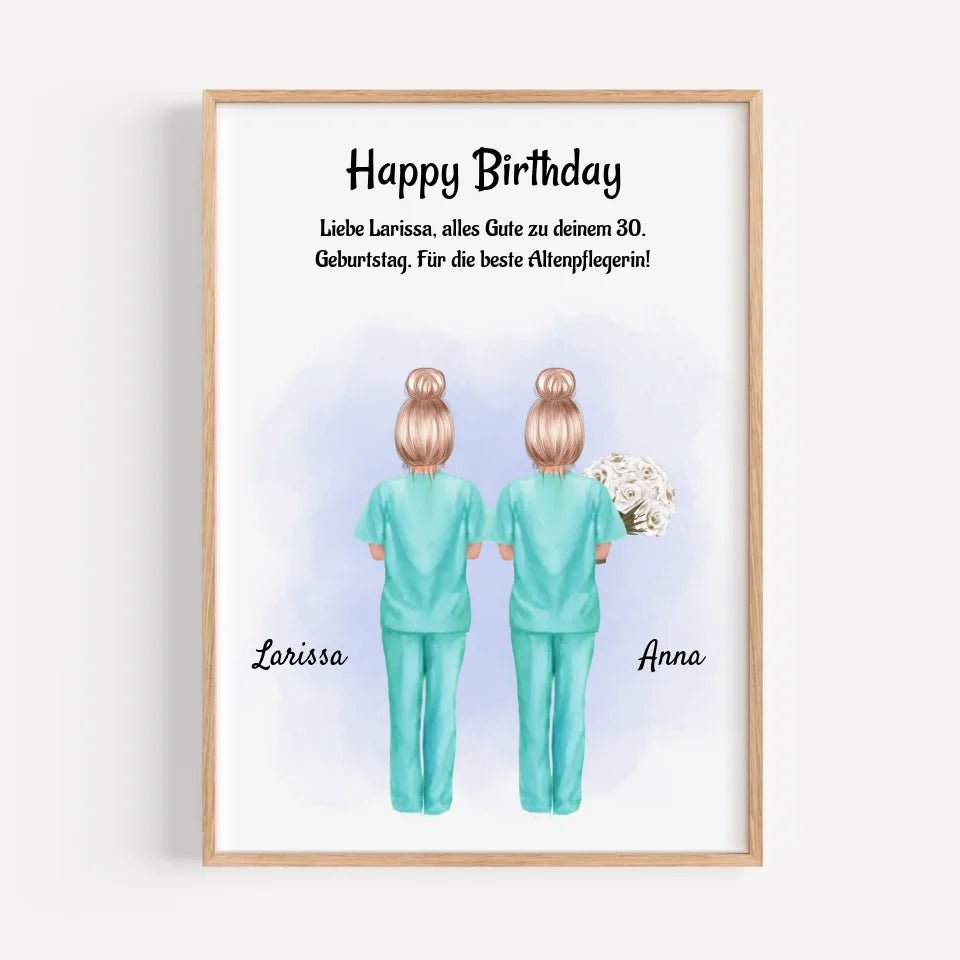 Krankenschwester Geburtstag Geschenk Bild personalisiert - Cantty