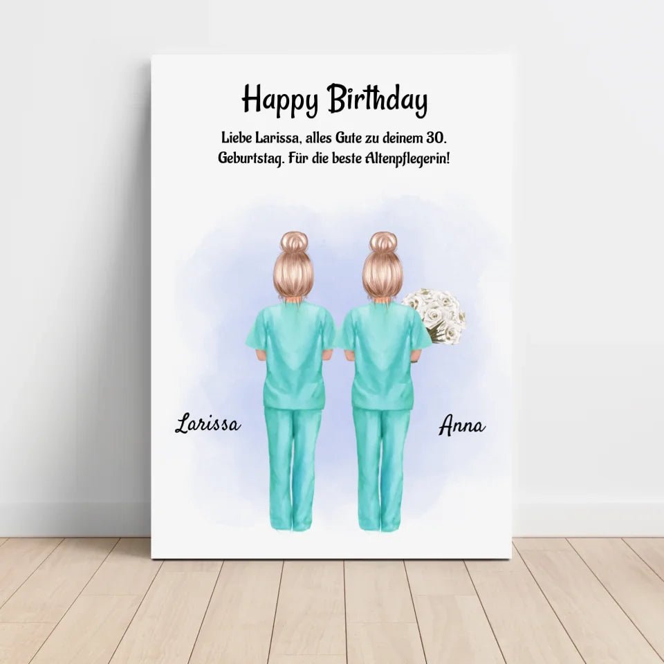 Krankenschwester Geburtstag Geschenk Bild personalisiert - Cantty