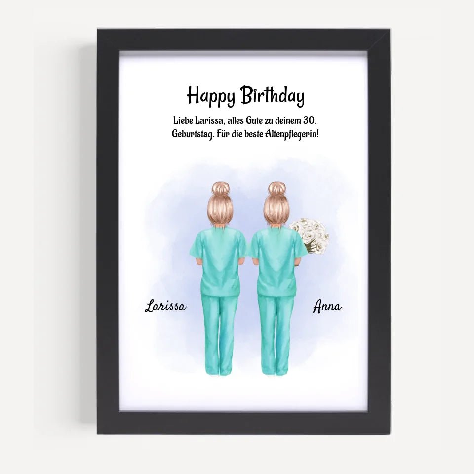 Krankenschwester Geburtstag Geschenk Bild personalisiert - Cantty