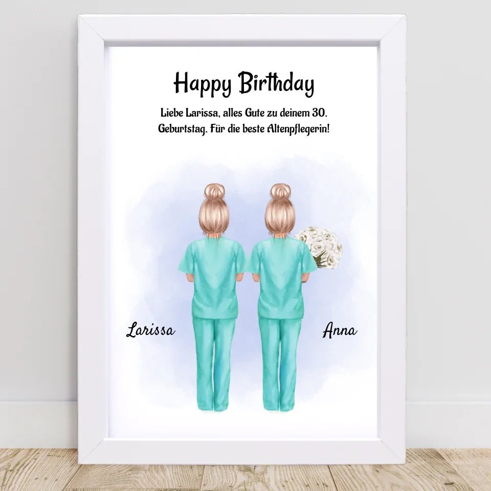 Krankenschwester Geburtstag Geschenk Bild personalisiert - Cantty