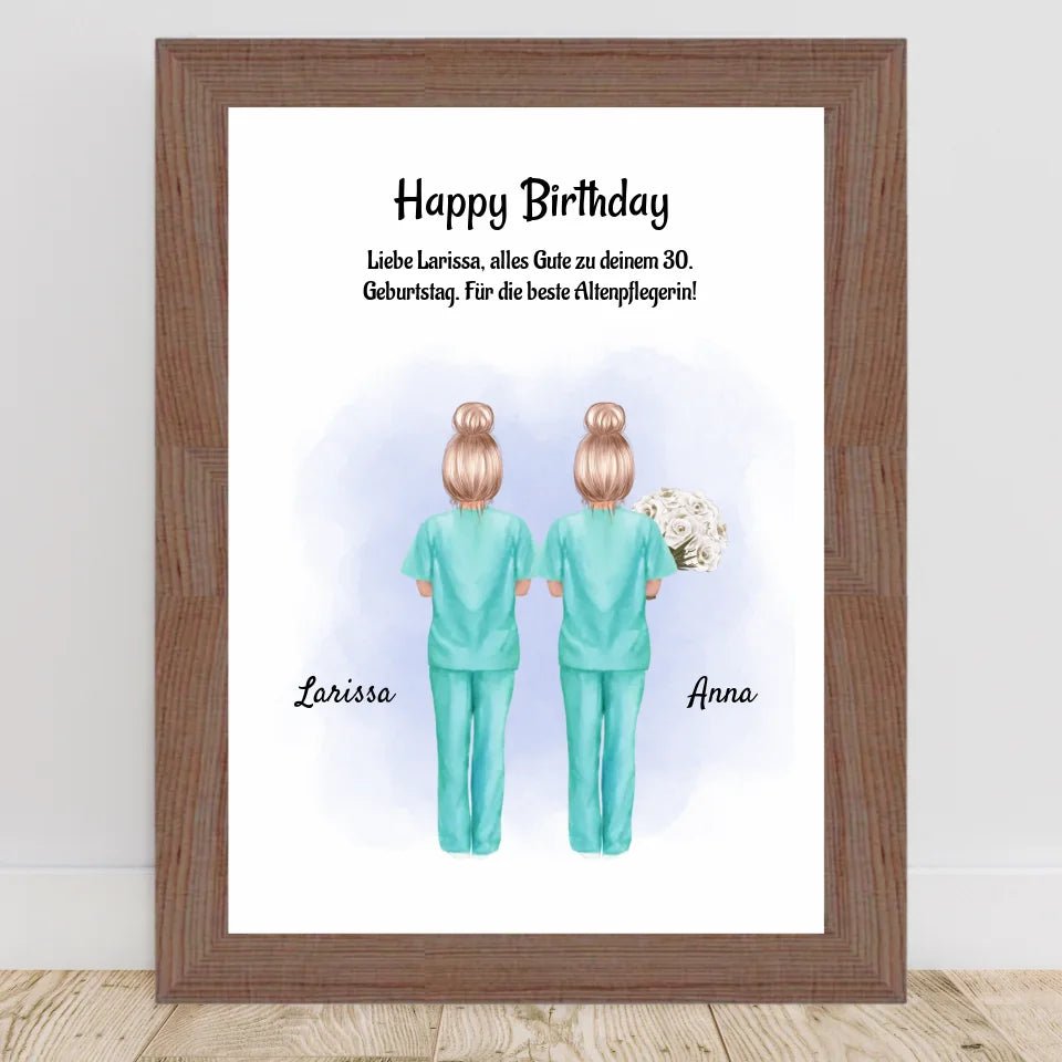 Krankenschwester Geburtstag Geschenk Bild personalisiert - Cantty