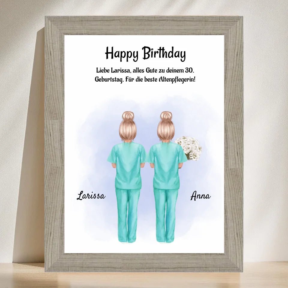 Krankenschwester Geburtstag Geschenk Bild personalisiert - Cantty