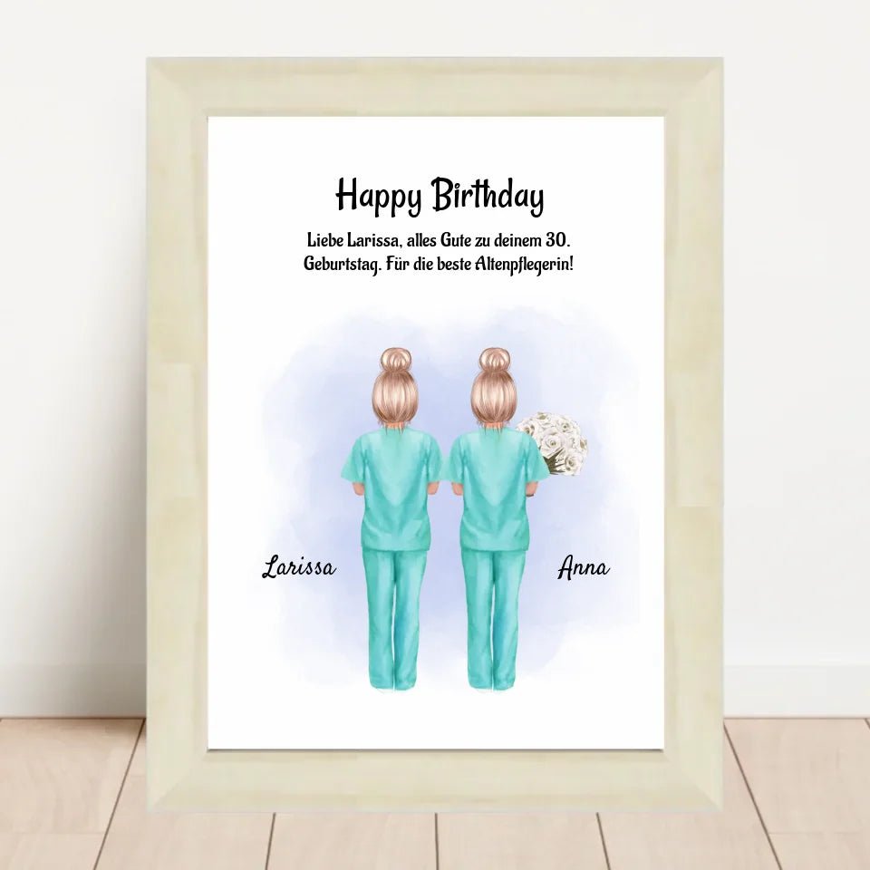 Krankenschwester Geburtstag Geschenk Bild personalisiert - Cantty