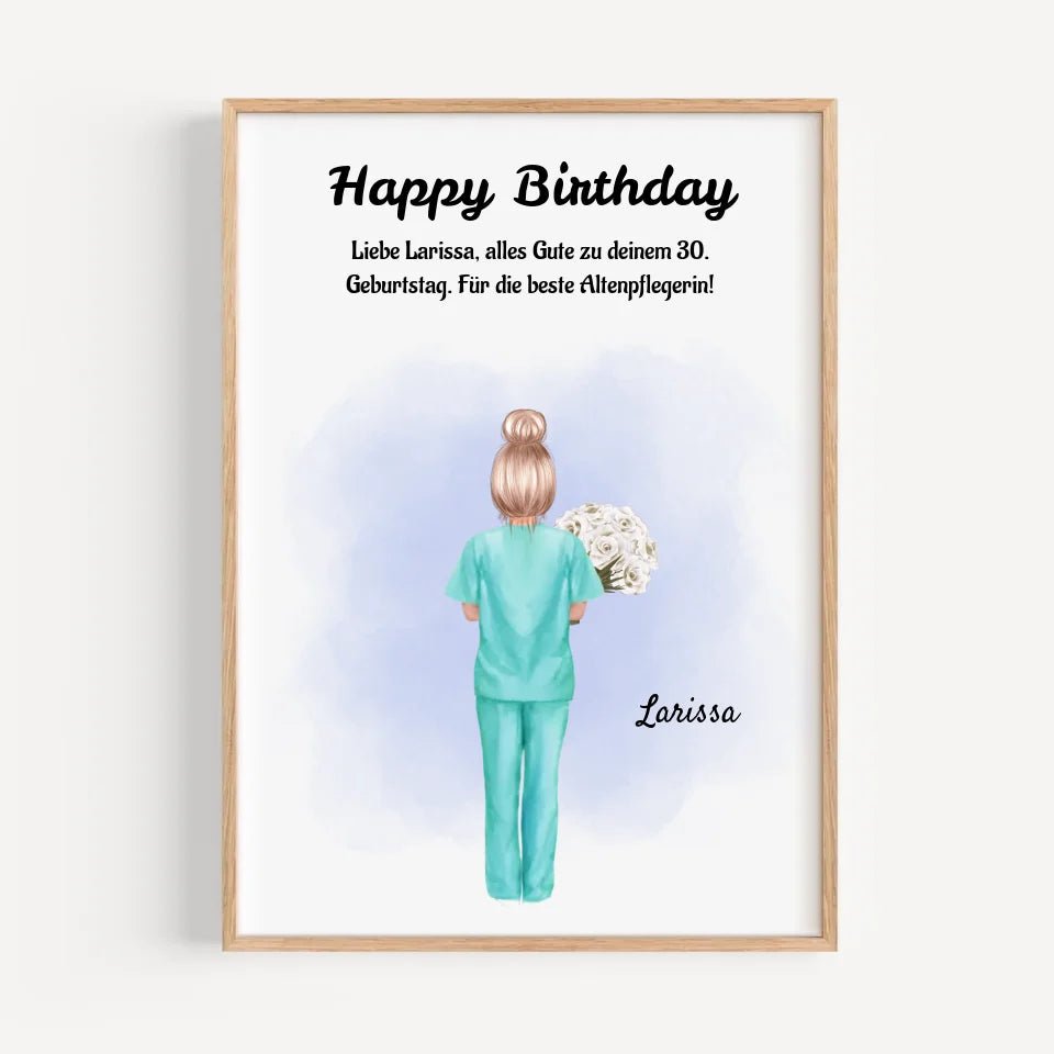 Altenpflegerin Poster Geschenk zum Geburtstag, Dankeschön & Abschied - Cantty