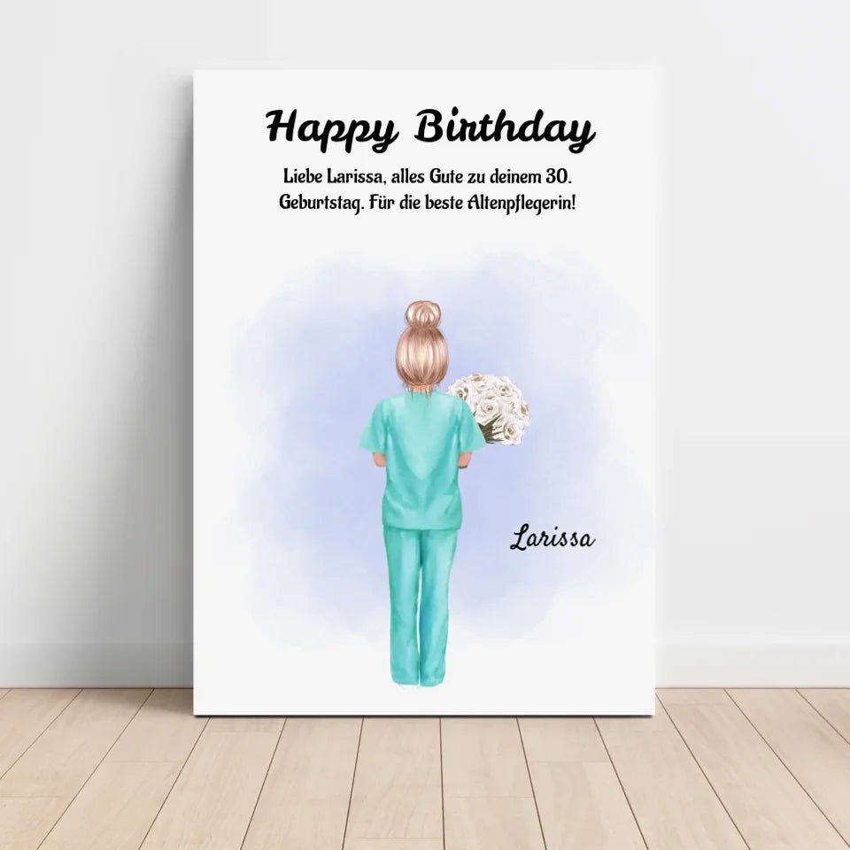 Altenpflegerin Poster Geschenk zum Geburtstag, Dankeschön & Abschied - Cantty