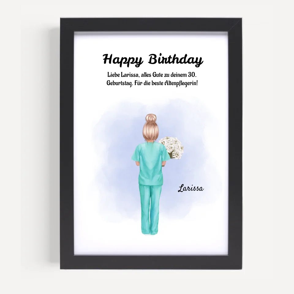 Altenpflegerin Poster Geschenk zum Geburtstag, Dankeschön & Abschied - Cantty