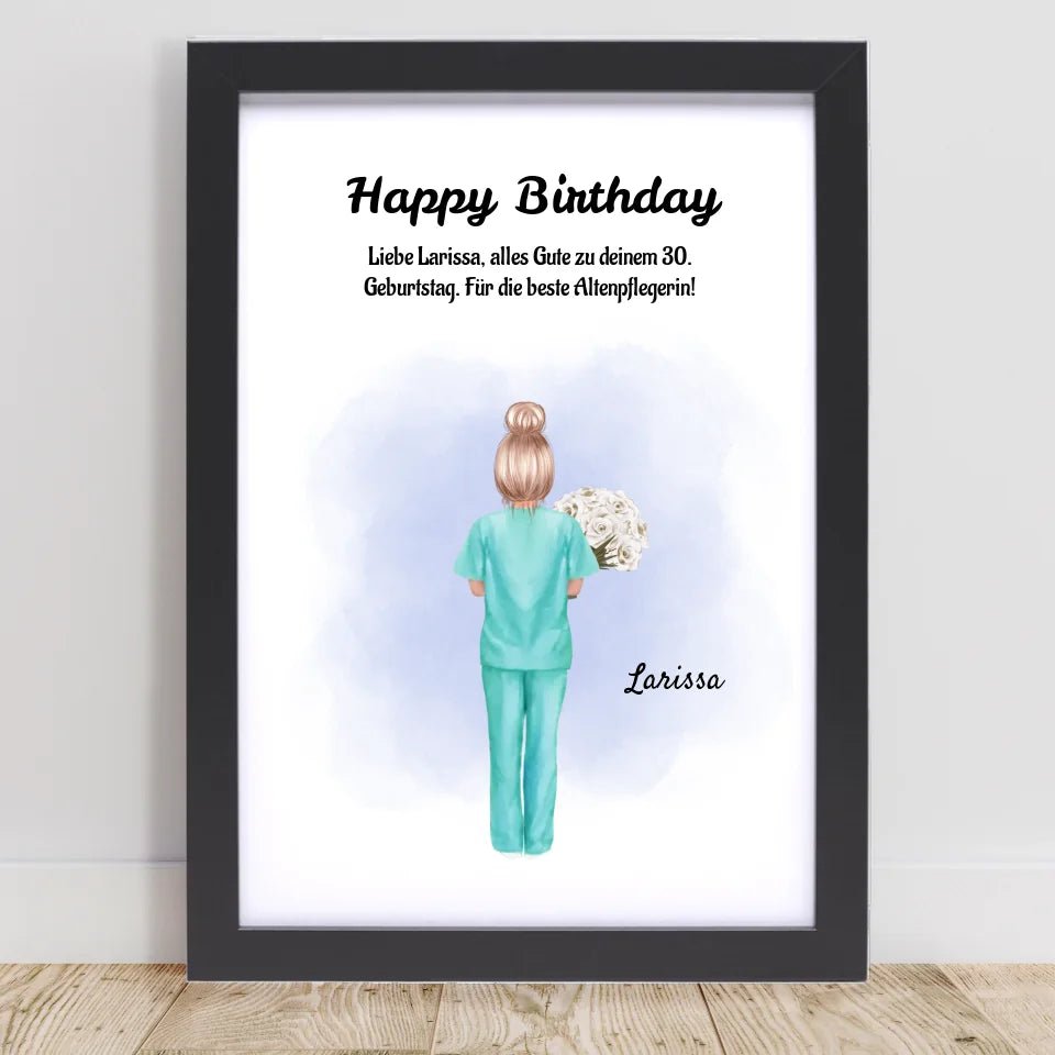 Altenpflegerin Poster Geschenk zum Geburtstag, Dankeschön & Abschied - Cantty