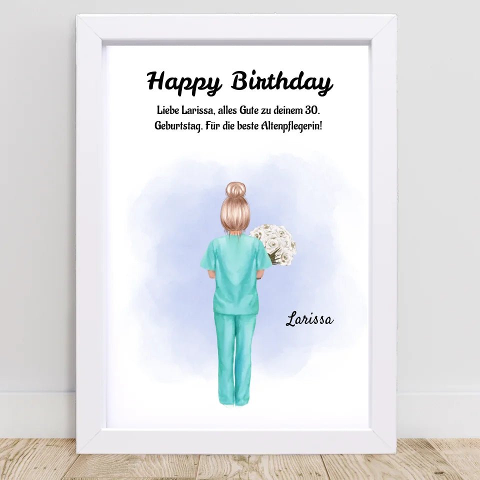 Altenpflegerin Poster Geschenk zum Geburtstag, Dankeschön & Abschied - Cantty
