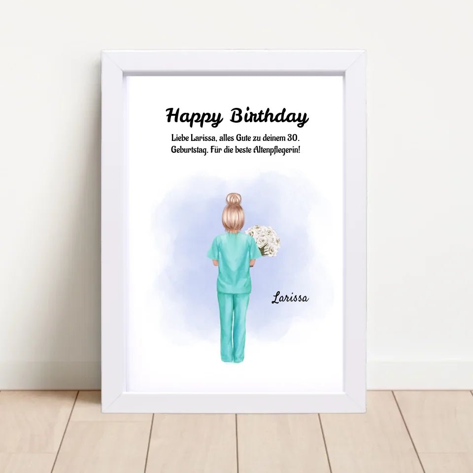 Altenpflegerin Poster Geschenk zum Geburtstag, Dankeschön & Abschied - Cantty