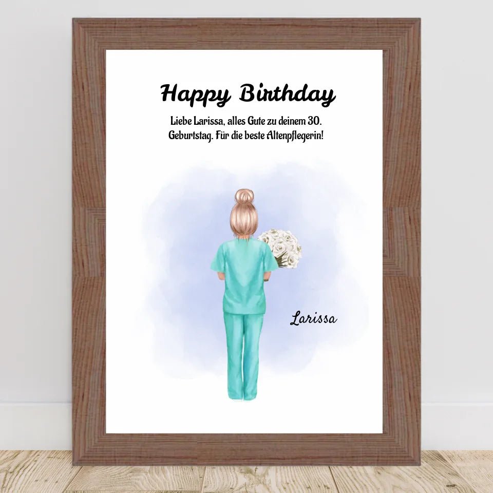 Altenpflegerin Poster Geschenk zum Geburtstag, Dankeschön & Abschied - Cantty