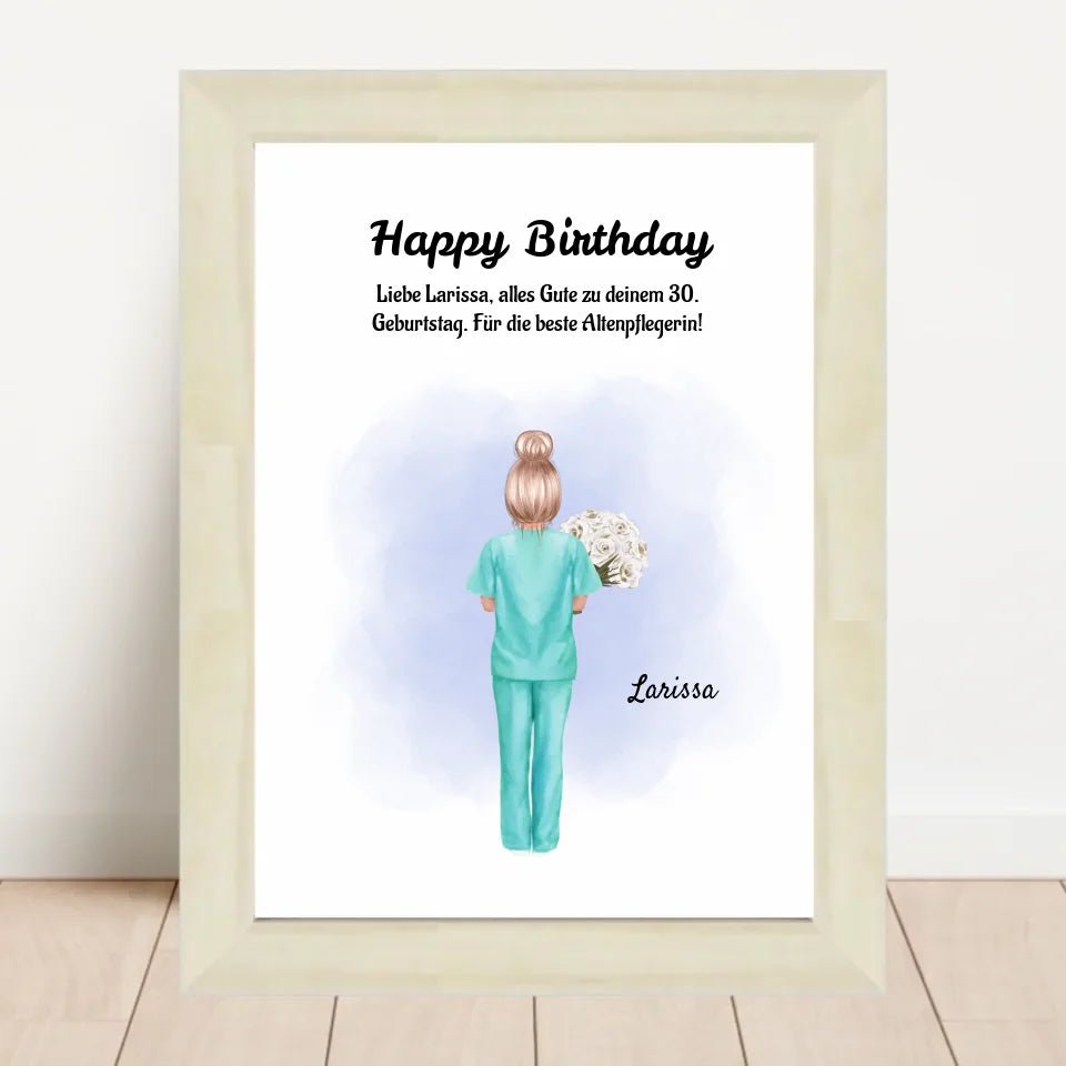 Altenpflegerin Poster Geschenk zum Geburtstag, Dankeschön & Abschied - Cantty