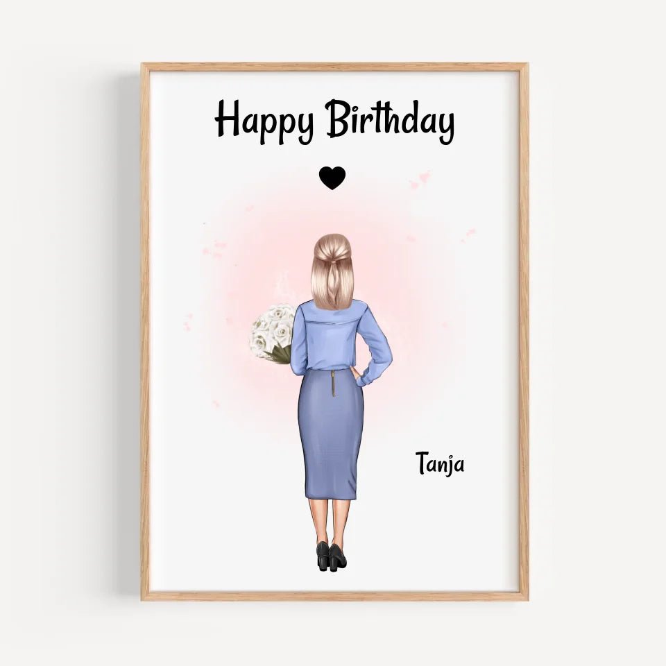 Chefin Bild Geschenk Geburtstag, Abschied & Weihnachten personalisiert - Cantty