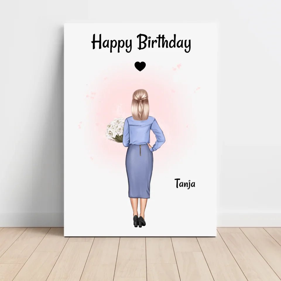 Chefin Bild Geschenk Geburtstag, Abschied & Weihnachten personalisiert - Cantty