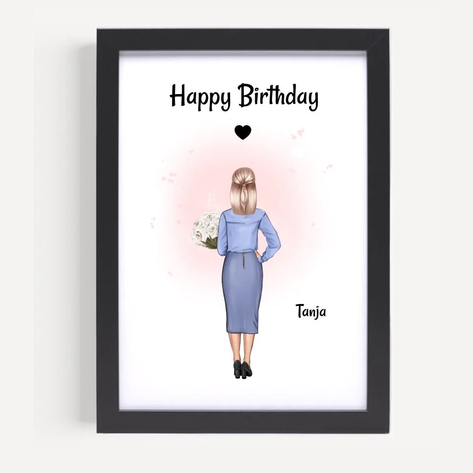 Chefin Bild Geschenk Geburtstag, Abschied & Weihnachten personalisiert - Cantty