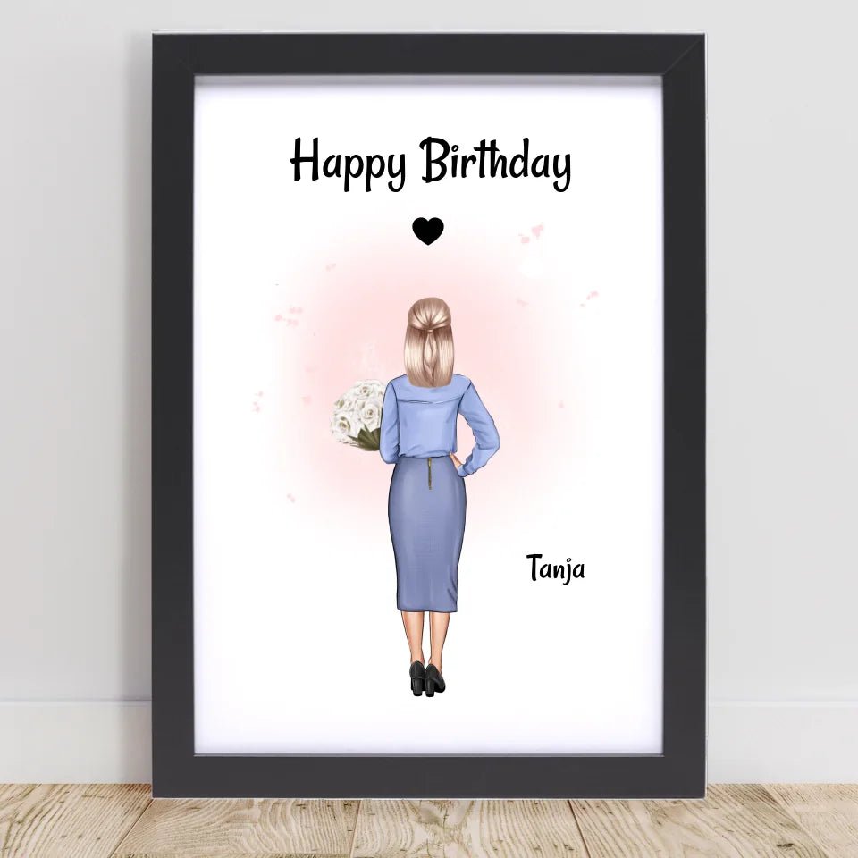 Chefin Bild Geschenk Geburtstag, Abschied & Weihnachten personalisiert - Cantty